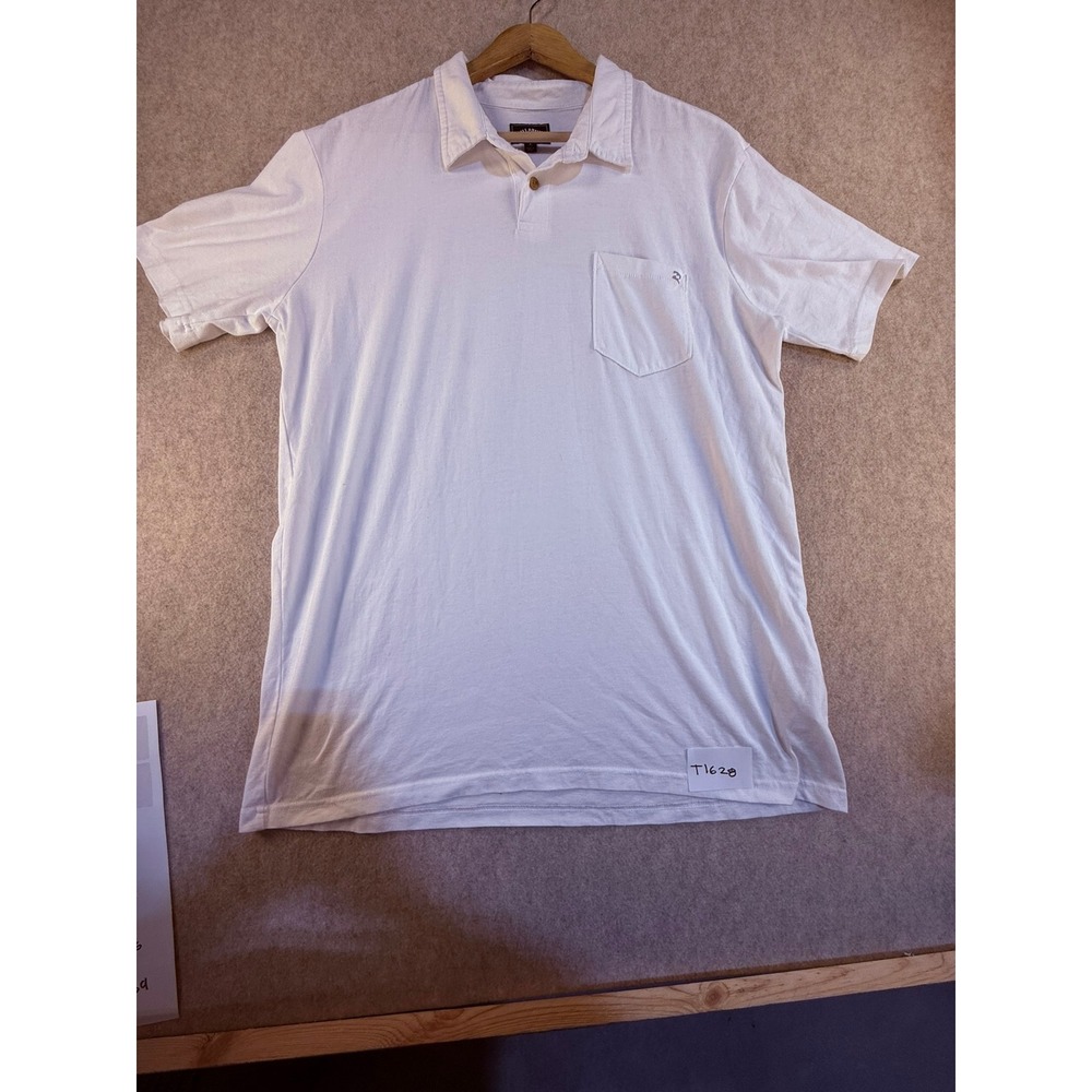 Billabong Mens White Short Sleeve Pocket Polo Shirt Size Large Surf Casual T1628